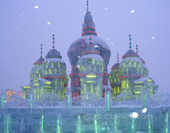 Ice Sculpture Building in Harbin