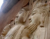 Overlook the Buddhas on Mogao Grottoes