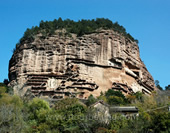 Overlook the Maijishan Grottoes